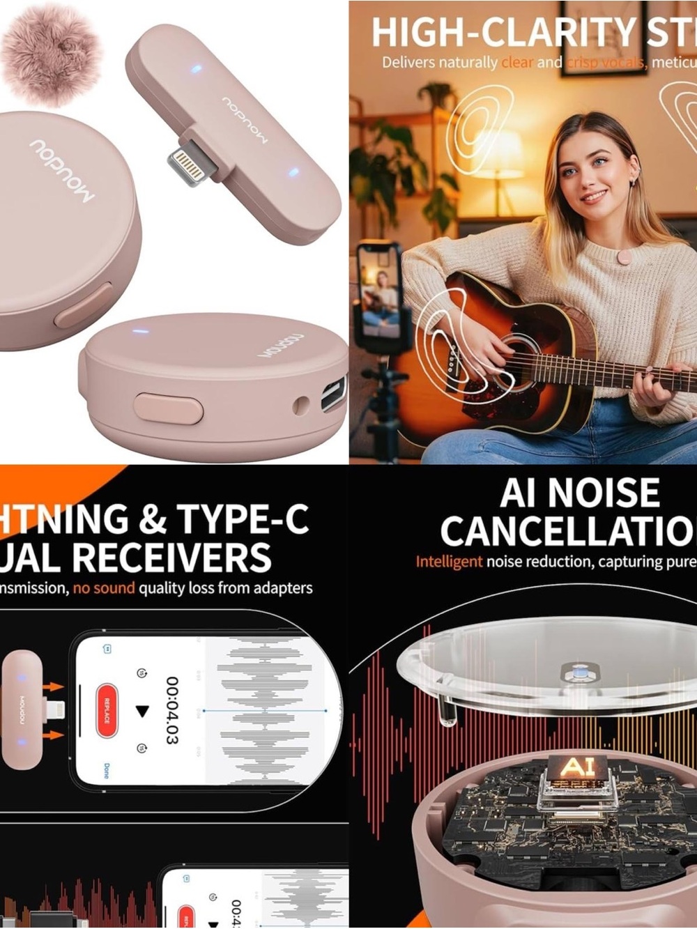 Wireless Lightning & USB-C Dual Receiver - Rose Gold